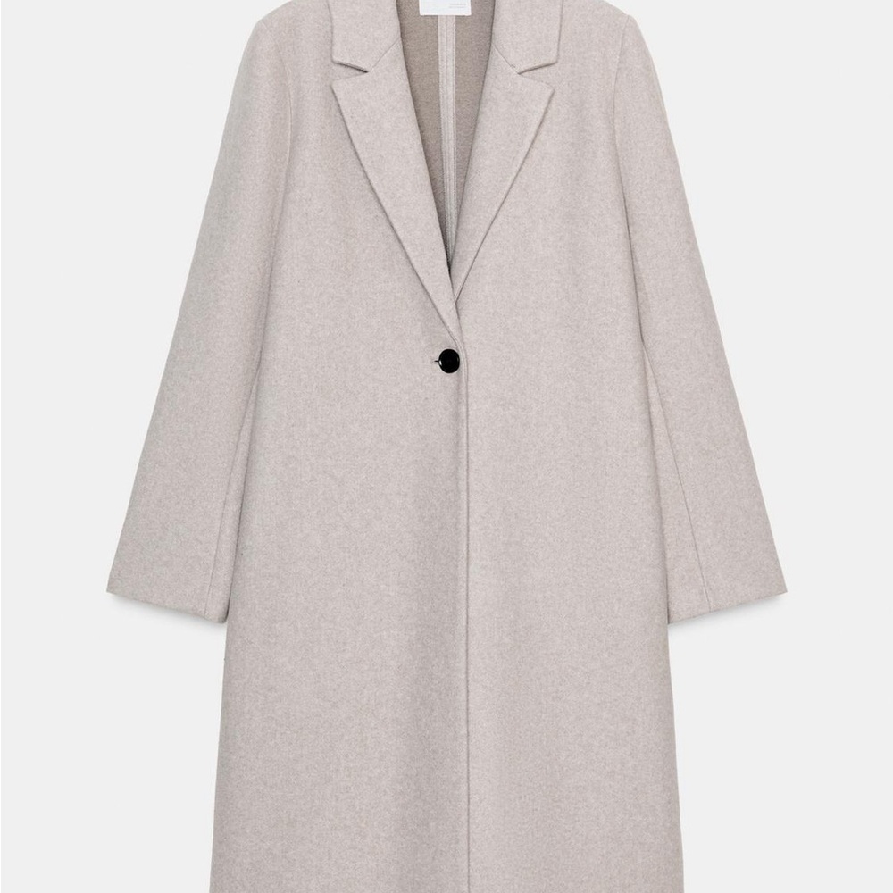 Zara Stone Single-Button Longline Trench Coat